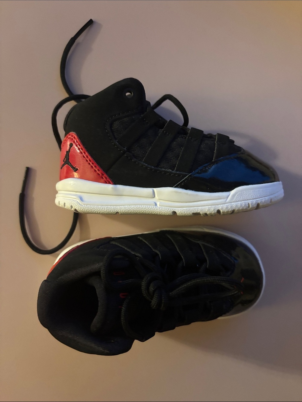 Baby Jordan’s. Size 6C. Black and red Jordan trainers